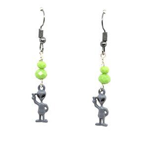Green Alien Earrings